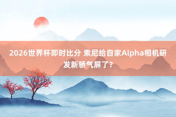 2026世界杯即时比分 索尼给自家Alpha相机研发新骄气屏了？