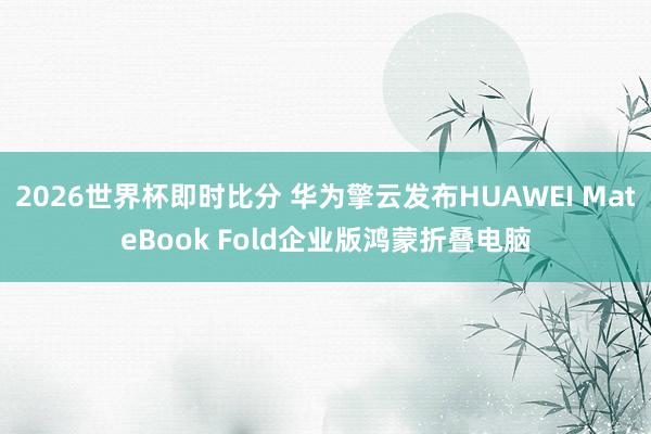 2026世界杯即时比分 华为擎云发布HUAWEI MateBook Fold企业版鸿蒙折叠电脑 2026世界杯即时比分 华为擎云发布HUAWEI MateBook Fold企业版鸿蒙折叠电脑