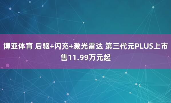 博亚体育 后驱+闪充+激光雷达 第三代元PLUS上市售11.99万元起 博亚体育 后驱+闪充+激光雷达 第三代元PLUS上市售11.99万元起
