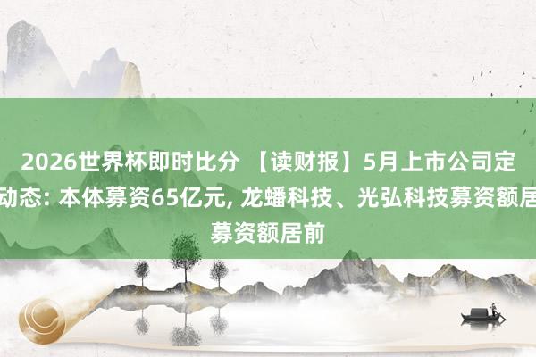 2026世界杯即时比分 【读财报】5月上市公司定增动态: 本体募资65亿元, 龙蟠科技、光弘科技募资额居前 2026世界杯即时比分 【读财报】5月上市公司定增动态: 本体募资65亿元, 龙蟠科技、光弘科技募资额居前
