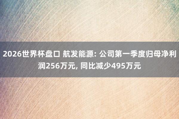 2026世界杯盘口 航发能源: 公司第一季度归母净利润256万元, 同比减少495万元