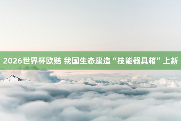 2026世界杯欧赔 我国生态建造“技能器具箱”上新 2026世界杯欧赔 我国生态建造“技能器具箱”上新