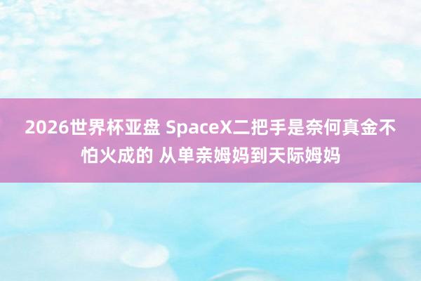 2026世界杯亚盘 SpaceX二把手是奈何真金不怕火成的 从单亲姆妈到天际姆妈