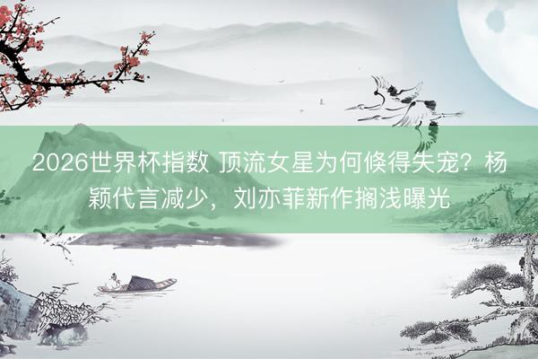 2026世界杯指数 顶流女星为何倏得失宠?杨颖代言减少,刘亦菲新作搁浅曝光 2026世界杯指数 顶流女星为何倏得失宠?杨颖代言减少,刘亦菲新作搁浅曝光